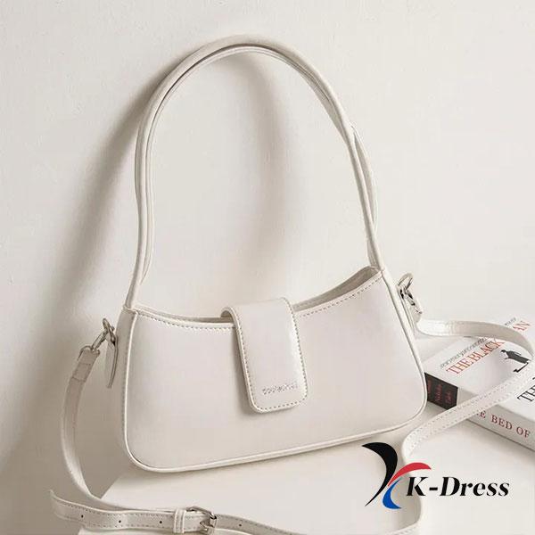 

Квадратна багетна глянцева сумка через плече (3 кольори) основний тип 28x13x6cm слонова кістка