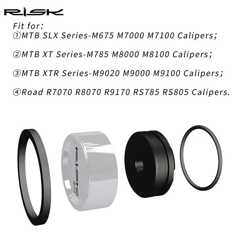 Kit di Riparazione Pistoncino Pinza Freno Idraulico RISK per Shimano M7000 M7100 M8000 M8100 M9100 RS785, Kit Guarnizioni Freno a Disco a Olio MTB Strada