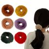 Faux Fur Hair Scrunchies Fur Hair Ties Fuzzy Fur Hair Band Rope Wristband Hair Ring Ponytail Holder Hair Accessories For Women daily uses Multi colore