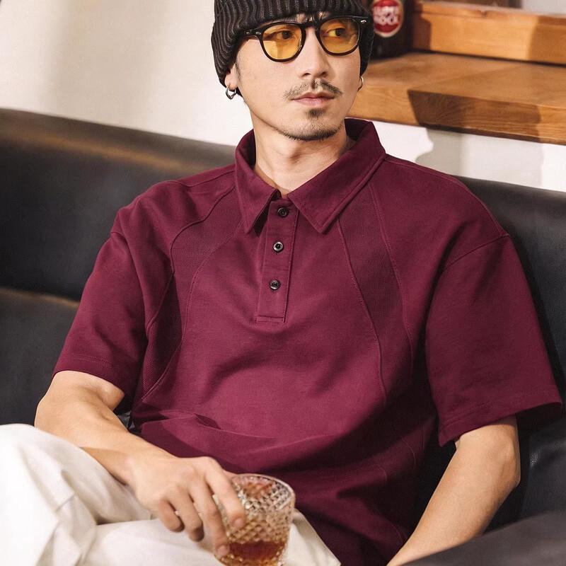 

Jielino Men s Retro Loose-Fit Cotton Polo Shirt 2XL