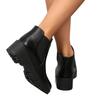 Large Size Round Head Square Heel Elastic Black Fashion Boots Autumn and Winter New Short Women's Boots Emu