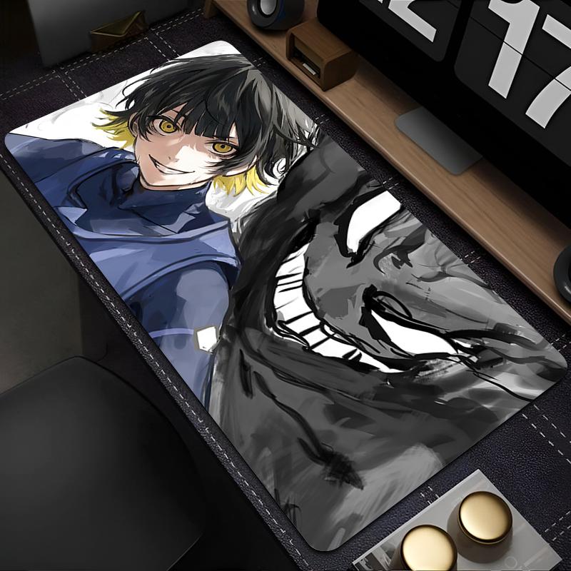 Mouse Pad Japan Anime Blue Lock Nagi Seishiro Mousepad PC Gamer Keyboard Rug Black and White Laptop Gaming Accessories Desk Mat