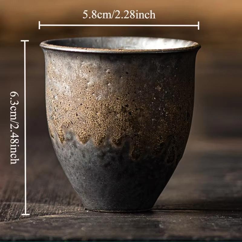 Household Ceramic Tea Cup Gilded Rust Glazed Master Cup Kung Fu Tea Set Accessories