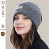 JIUMU Women's Pure Wool Knitted Beanie Hat