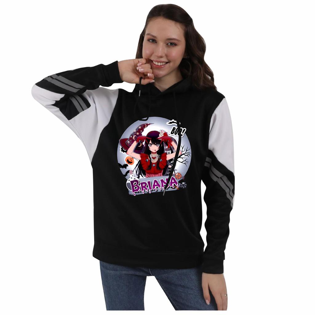 Oshi no Ko Color Block Patchwork Hoodie with Fleece Lining