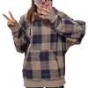 Vans FW22 Plaid Logo Patch Pullover Hoodie Unisex Hoodies Brown VN0A7YGOY7Q