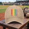 LGBTQ Pride Rainbow Washed Baseball Cap Adjustable Buckle Lightweight Breathable Unisex AllSeason