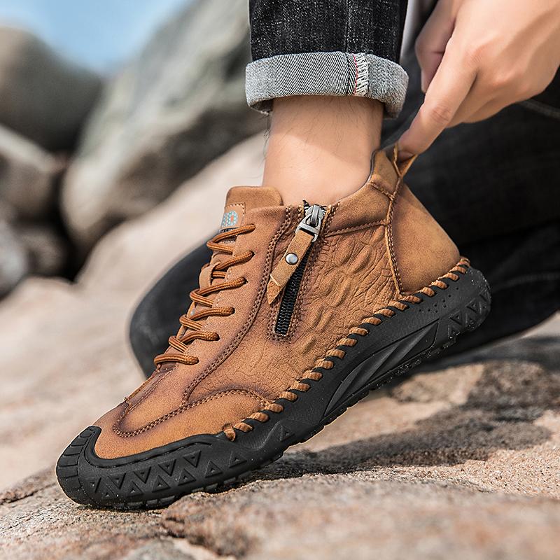 39-48 Men's Casual Shoes Breathable Mesh Casual Sneakers Boots for Men Mens Leather Boots Men's Genuine Leather Moccasins