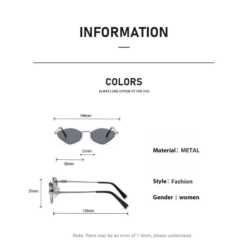 Women's Metal Full Frame Personalized Polygonal Sunglasses Luxury UV Resistant Glasses Street Photography Walk The Show