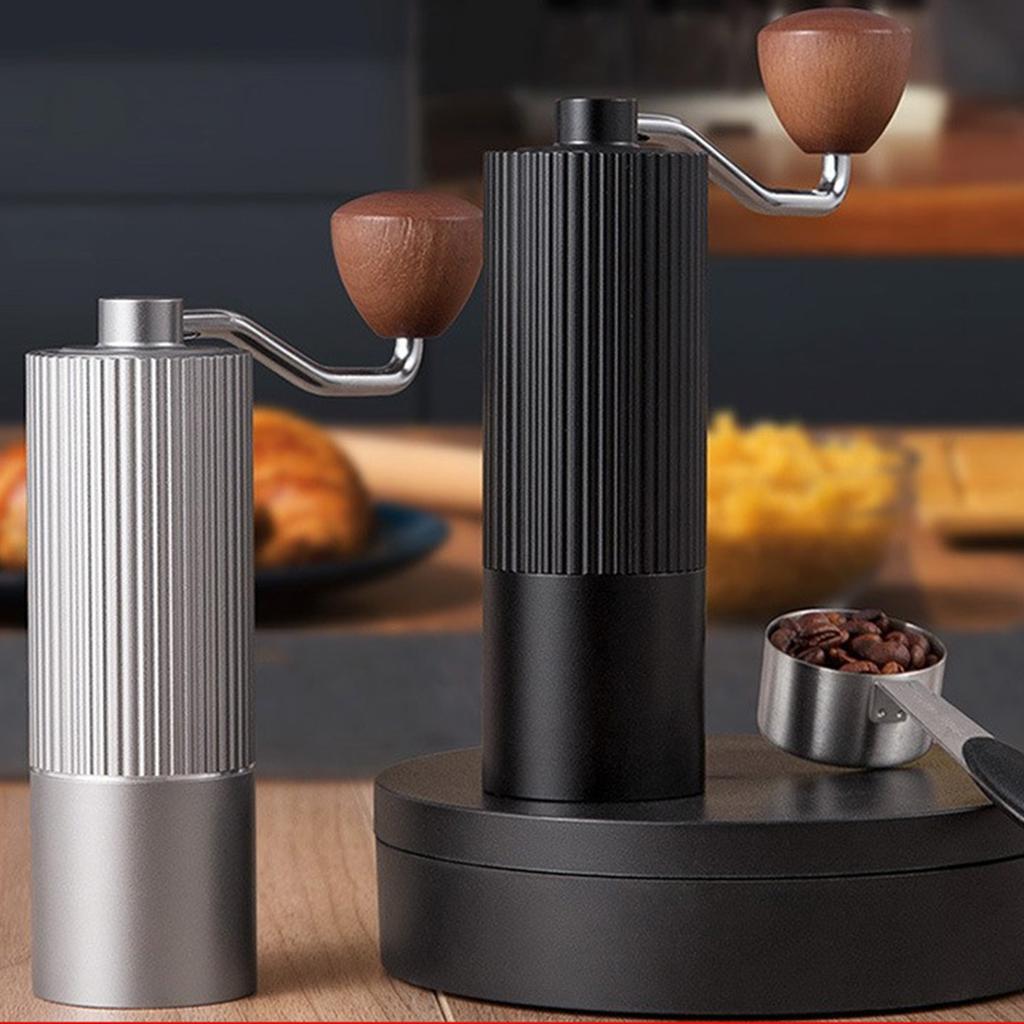 Manual Coffee Grinder with Ceramic Burr, Adjustable Hand Coffee Bean Grinder, Portable Stainless Steel Coffee Mill for Home, Office & Travel