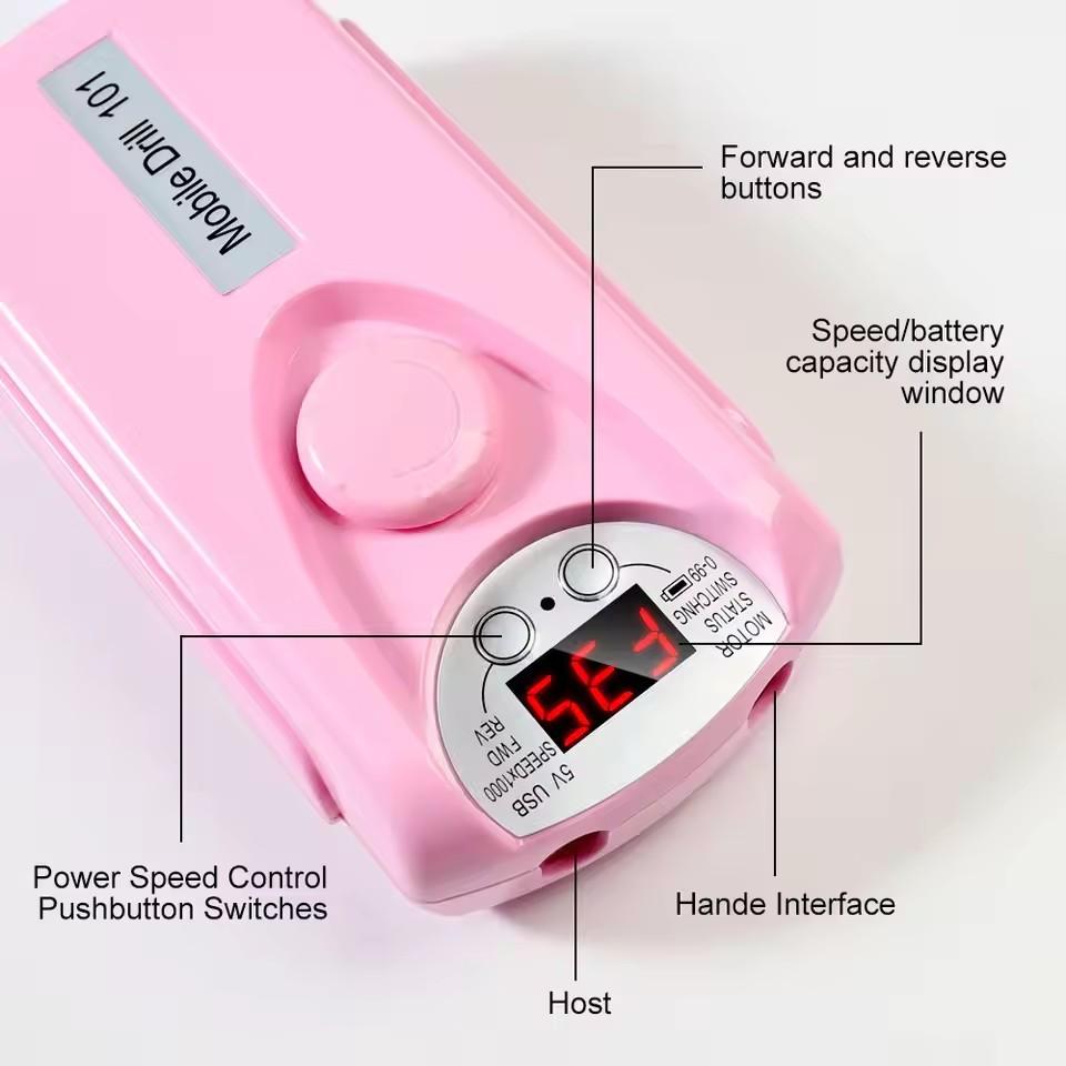 35000rpm Nail Drill Machine Professional Lathe Nail Milling Cutter Rechargeable Nail Art Electric Sander Motor Polisher