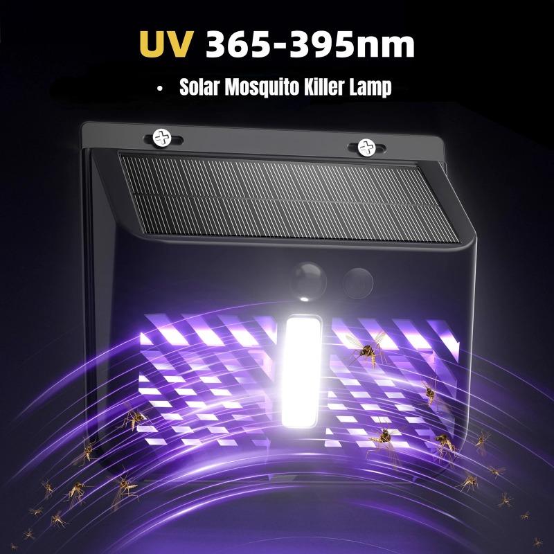 Solar Light Solar Bug Zapper Outdoor Mosquito Killer With Motion Sensor Waterproof Solar Powered Fly Trap For Garden Yard Wall