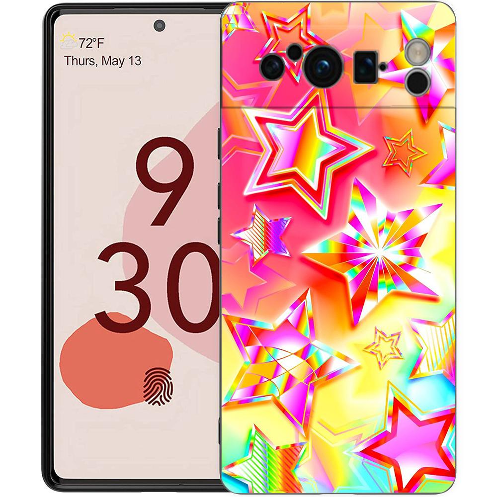 Fashion Colored Stars Phone Case Cover for Google Pixel 9 8 7 6 7A 6A Pro Shockproof Soft TPU 9 Pro XL Shell Capas Fundas Coque