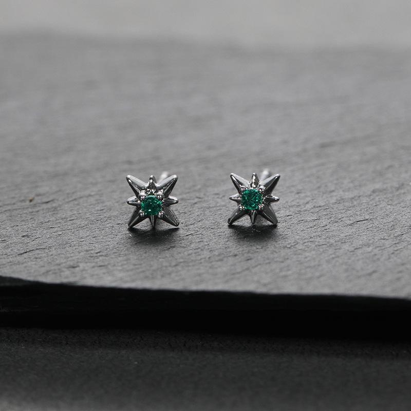 

Серьги-пусеты из стерлингового серебра в виде восьмиконечной звезды для мужчин и женщин - Удобный дизайн для повседневной носки