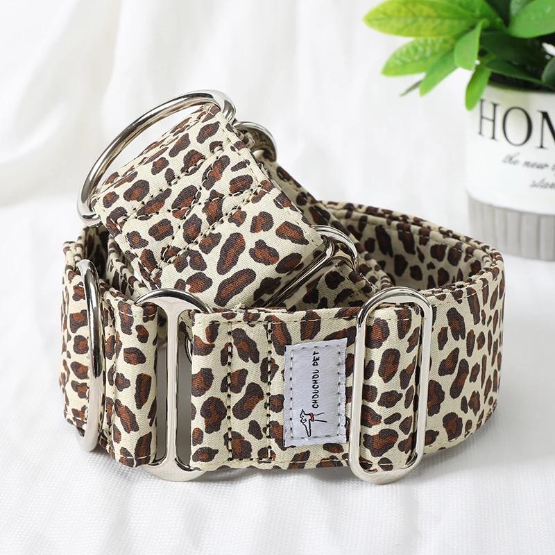 Italienisches Windspiel Whippet Martingale breites verstellbares Hundehalsband gemustertes Baumwollhalsband