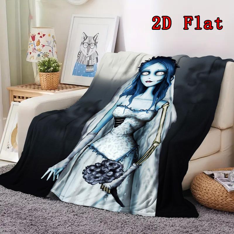 Corpse Bride 2D Flat Pattern Flannel Blanket High quality All Seasons Warmth and Comfort Perfect for Christmas Gifts.NMT0928372
