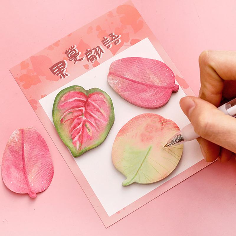1 Piece Kawaii Stationery Natural Plant Leaf Sticky Note Memo Pad Office Planner Sticker School Supplies