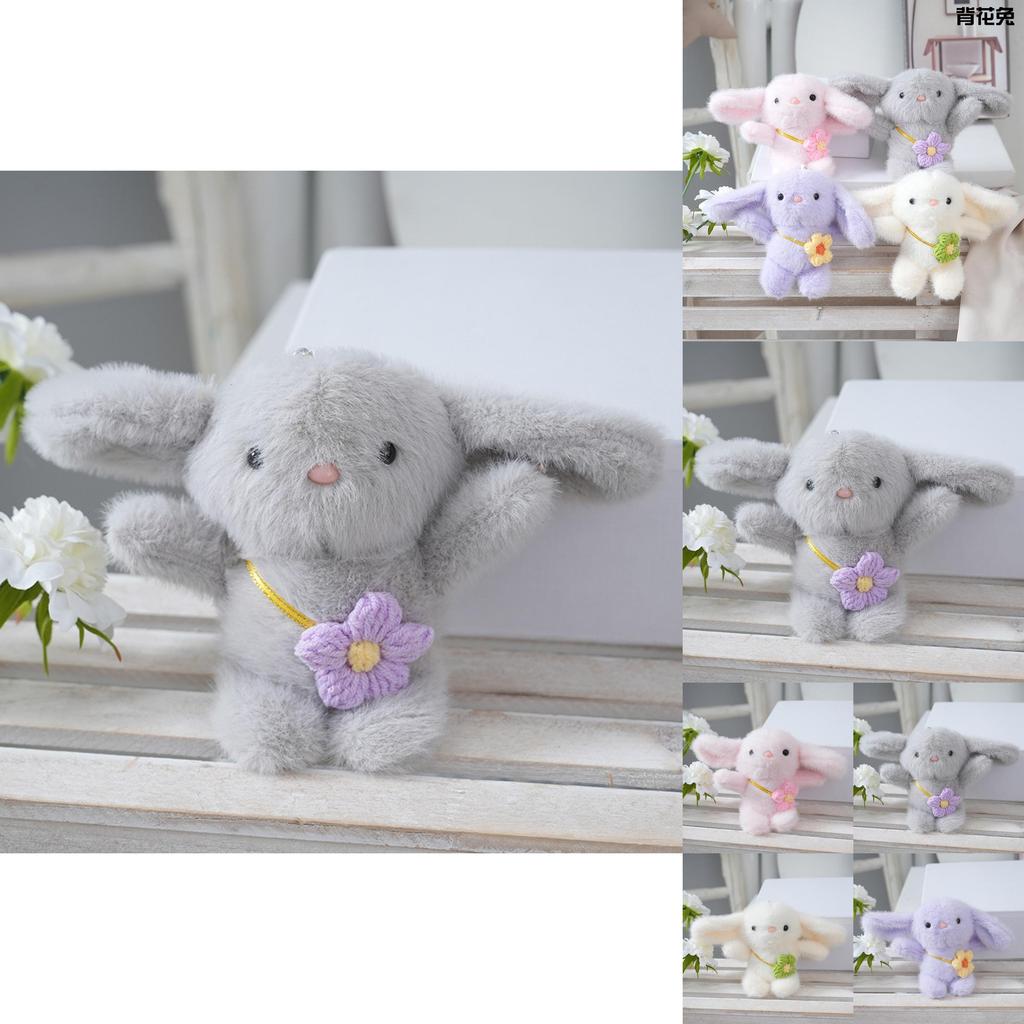 Cute Plush Rabbit Keychain Adorable Bear Doll Backpack Charm Soft Toy 16cm For Kids
