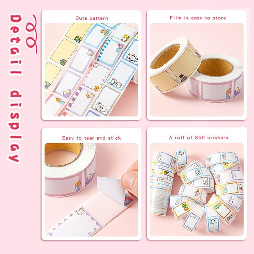 350Pcs/Roll 8 Patterns Name Sticker Handwritten Tag Sticker Durable Labels Sticker  Office
