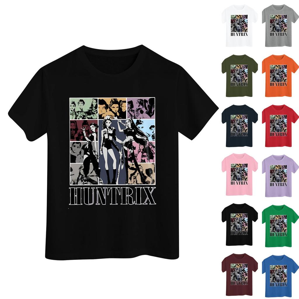 Boys Girls Round Neck Casual Printed Short-sleeved T-shirt Top