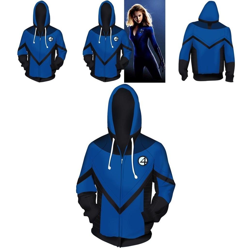 Zip Fantastic Four Hoodie Sweatshirt Sweater Unisex Cosplay Costume Coat Tops