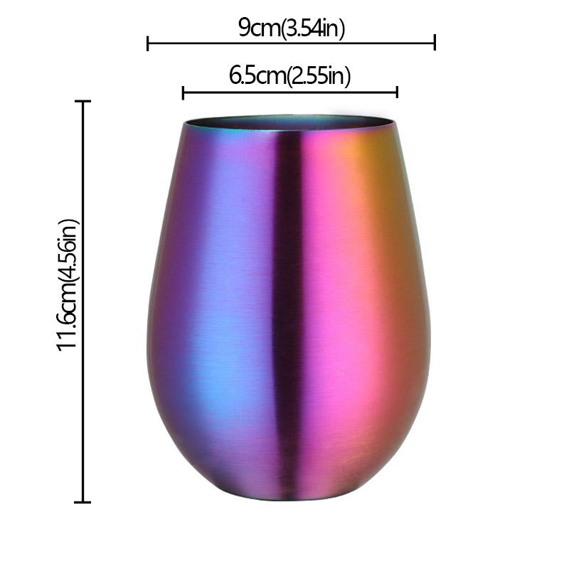 500ml Stainless Steel Single Layer Titanium Plating Wine Glasses Beer Milk Cup Drinking Mug Big Belly Water Cup Bar Supplies