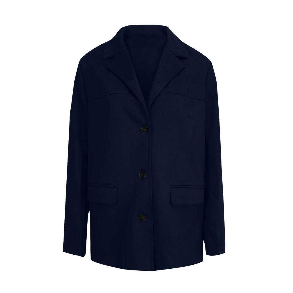 Women's Fashionable And Elegant Retro Loose Pocket Long-Sleeved Coat
