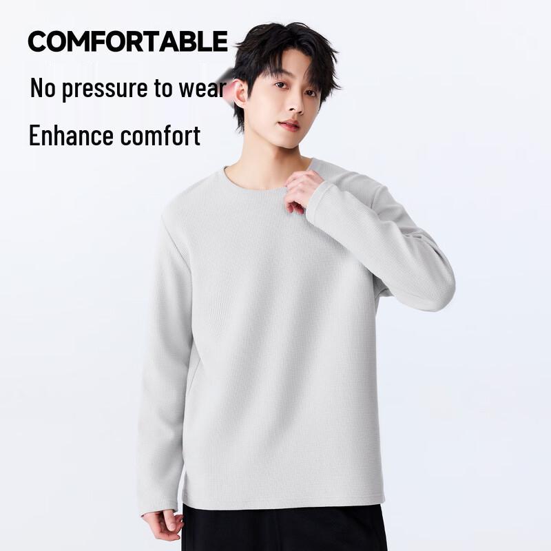MINISO Men's Waffle Knit Long Sleeve T-Shirt