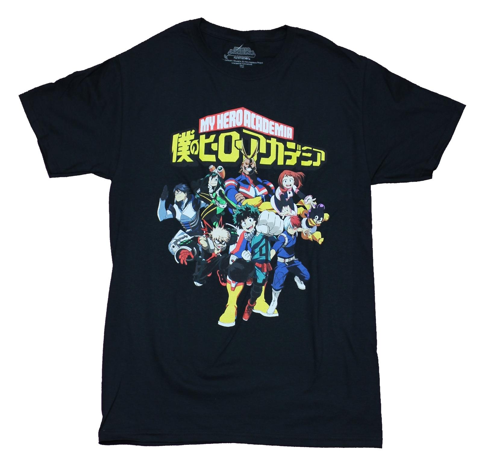 My Hero Academia Mens T-Shirt - Giant Character Group Under Kanji Logo XXL