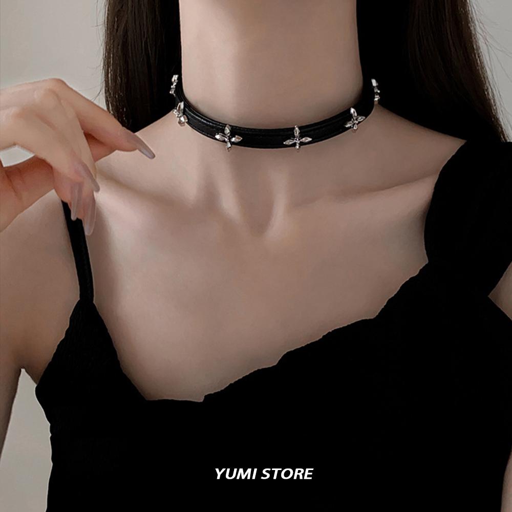 2024 Vintage Luxury Cross Necklace For Women Fashion Punk PU Leather Choker Collar Chain Cool Stuff Couple Accessories