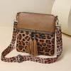 Schultertasche mit Leopardenmuster Damen Retro Mehrschichtige Handytasche