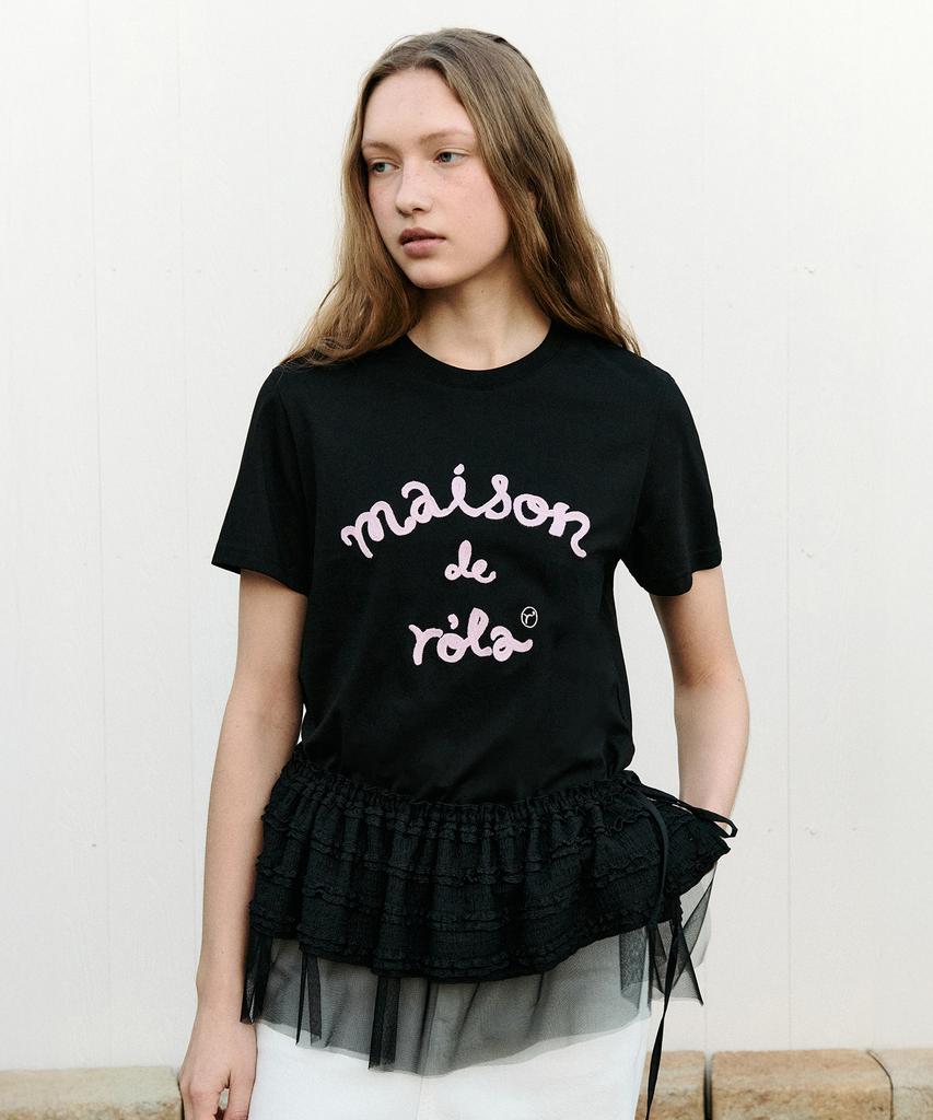 ROLAROLA Maison De Rola Stickerei T-Shirt Schwarz