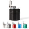 40mm Zinc Alloy Hand-Crank Metal Grinder - Four-Layer Smoking Accessory