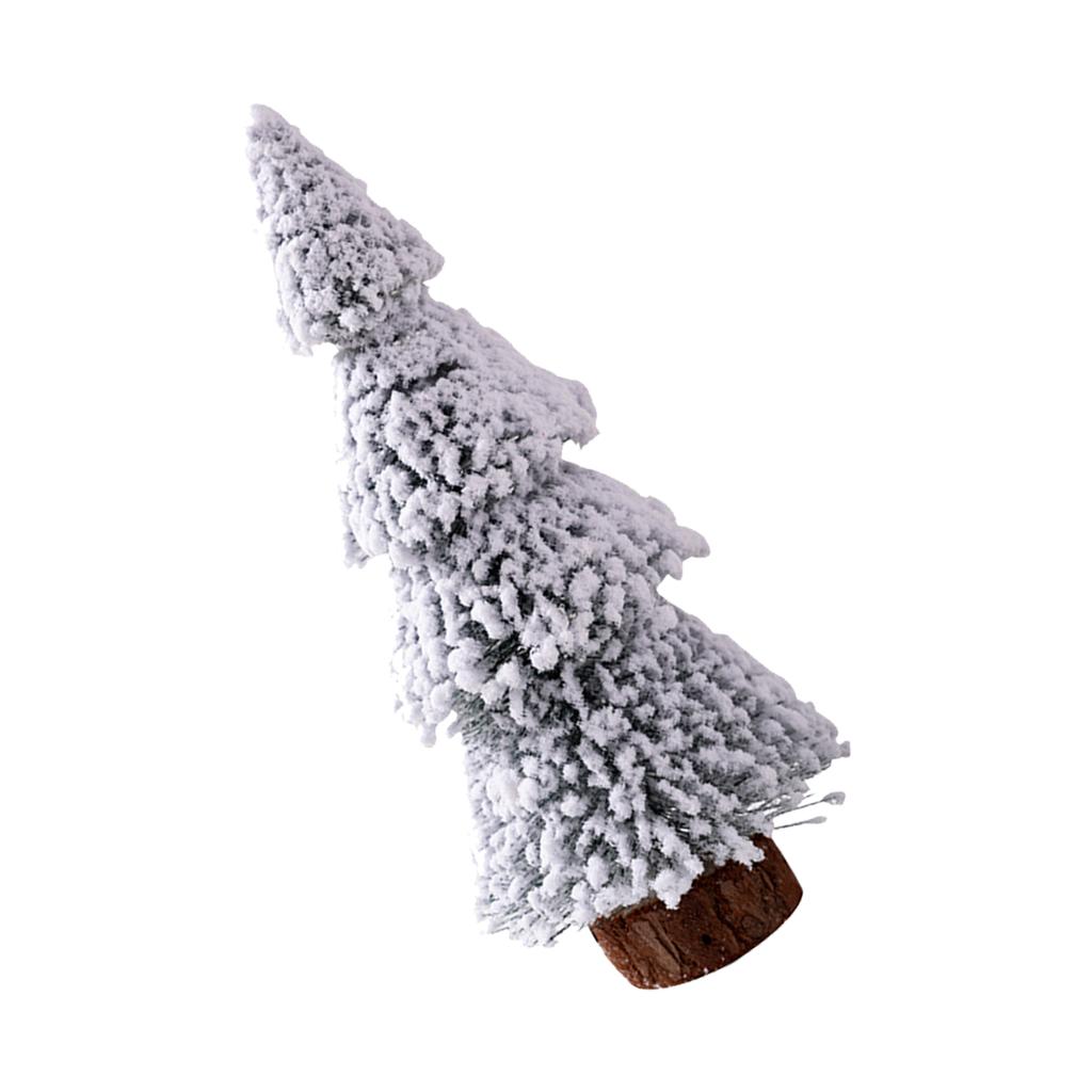 Christmas Tree Ornaments Small Decorative Snow Pine Tree with Base Party Supplies for Home Holiday Desktop Decoration