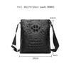 Whatna Leather Shoulder Fits iPad Vertical Business Crossbody Small Messenger Shoulder Men's Crocodile-Embossed Bag, Pochette, 9.7, Design, Men's Bag,