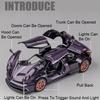 1:32 Huayra BC Dinastia Sports Car Model Toy Music Light Pull Back Metal Diecast Vehicle Supercar Models Hobby Collection Gifts