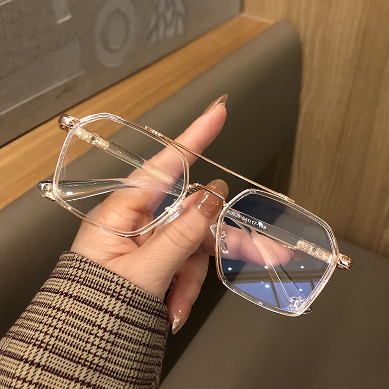 Blue Light Blocking Glasses Women Vintage Retro Style Polygon Shape Women'S Glass High Quality Glasses Male