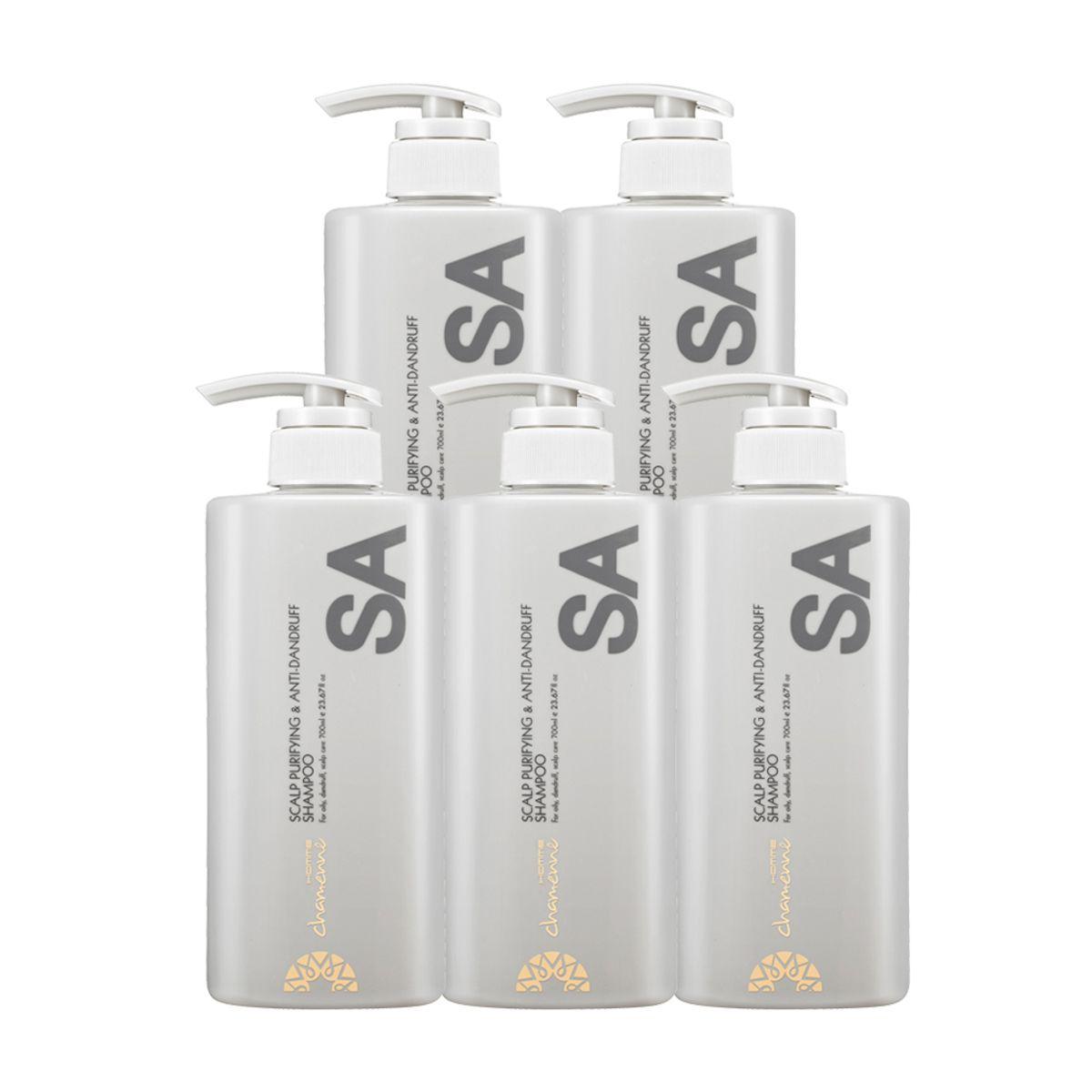 Shamenne SA Shampoo 700ml x 5 (Refreshing for Oily, Dandruff-Free Scalp)