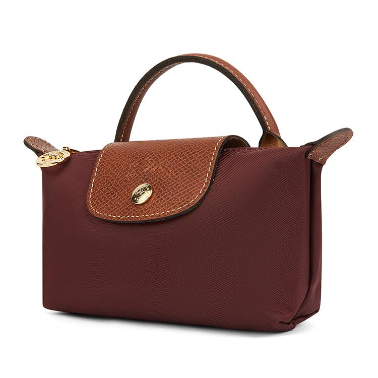 Longchamp Le Pliage Original Metal Zipper Snap Closure Nylon Tote Bag Women Tote Bag Burgundy 34175089P87