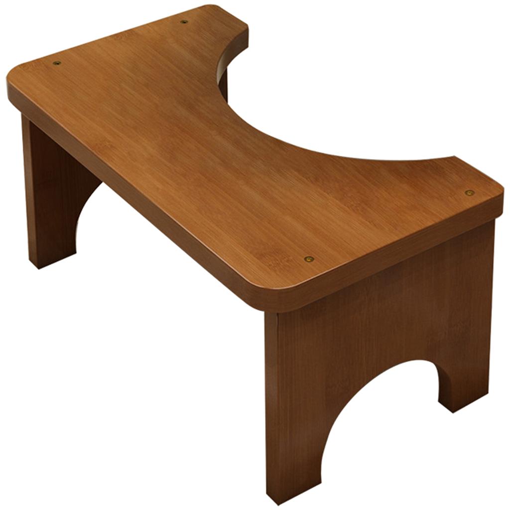 Ergonomic Bamboos Toilet Step Stool with Sturdy Base for Bathroom Safety and Comfortable Postures Support Daily Use