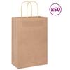 VidaXL Paper Bags 50 Pcs with Handles Brown 21x11x31 Cm, Paper Bag, Paper Gift Bag, Paper Gift Bag 4101574