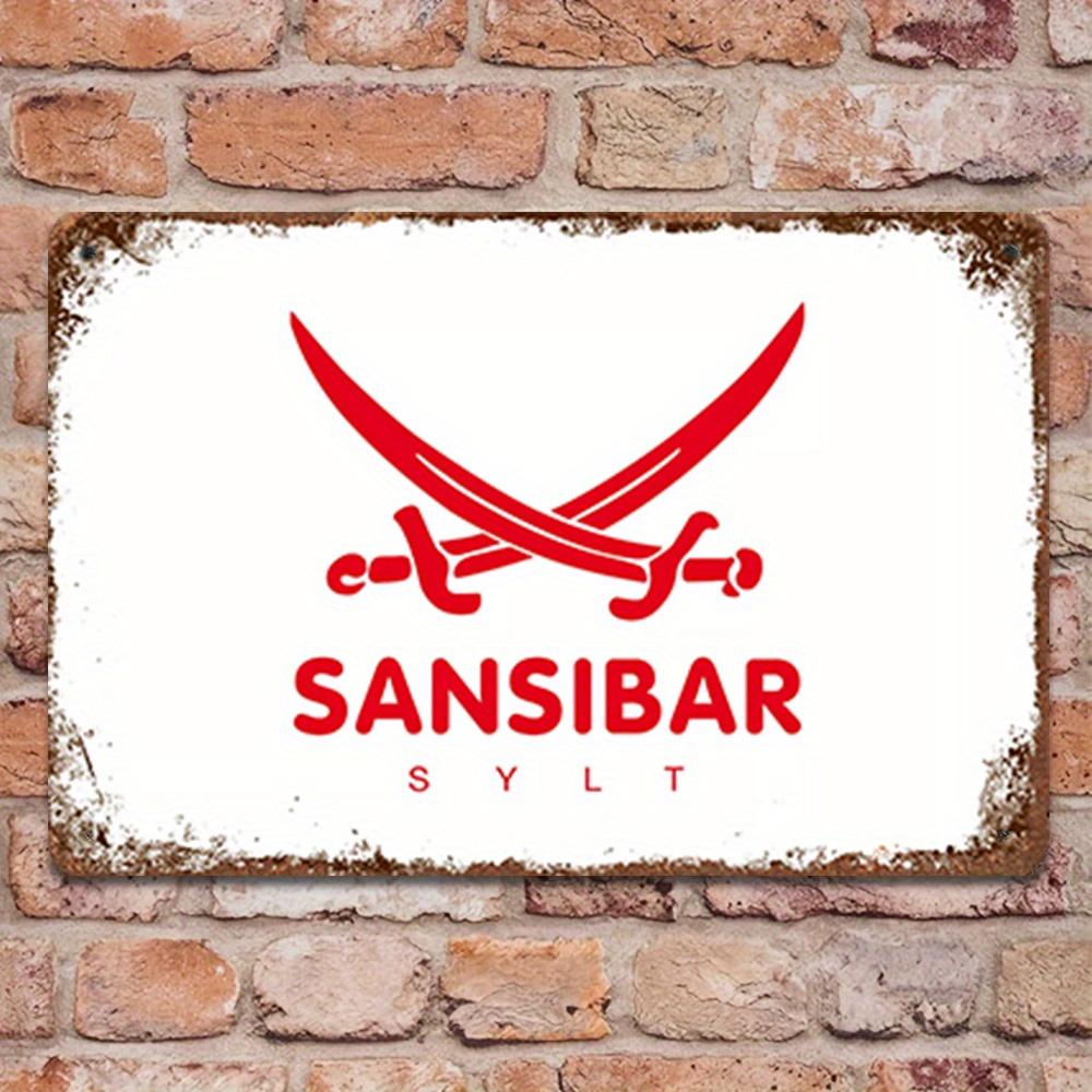 

Vintage SANSibar SYLT Metal Sign Retro Wall Decor Waterproof WeatherResistant PreDrilled Holes for Easy Installation aluminum 20x30cm