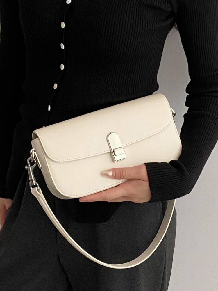 Einfarbige PU-Leder-Schultertaschen für Damen Trendige Einfache Mode Damen Hand-Handtaschen Luxuriöse Damen Achseltaschen