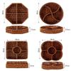 New Creative Imitation Vine Weaving Grid Basket Square Handmade Woven Rattan Snack Storage Tray 10 Styles Fruit Cake Platter