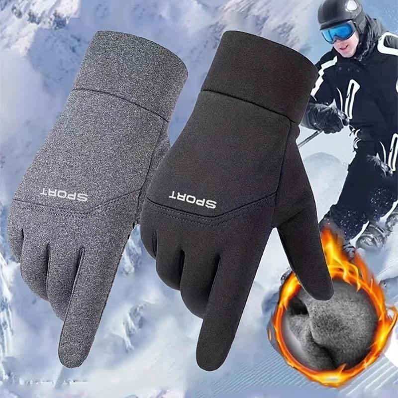 Warm touch screen winter gloves, durable for cold weather cycling and skiing, fashionable design outdoor sports, winter accessories and equipment