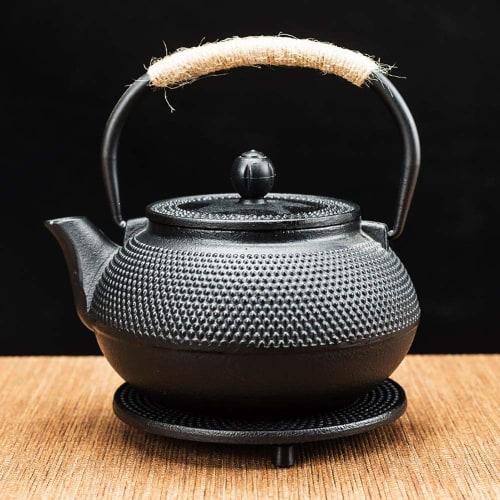 HwaGui Ironware Trivet, Kettle Holder, Cast Iron Pot Holder, Teapot Holder, Bottle Holder, Cookware, Ironware (Round)