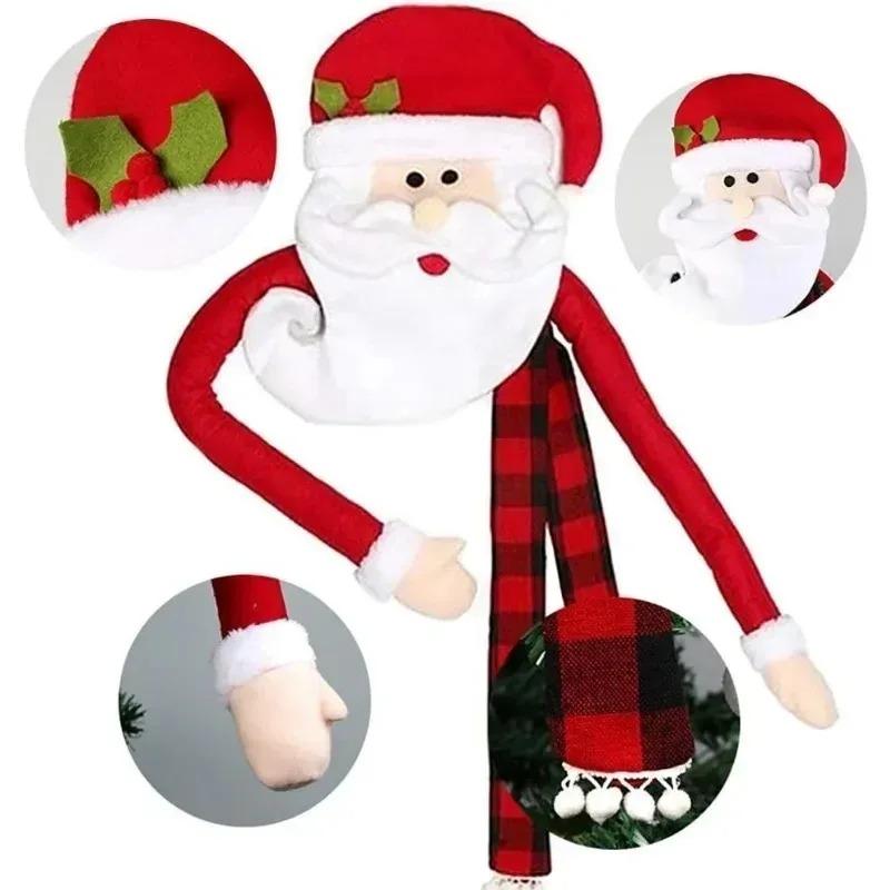 2026 Christmas Tree Topper Star Santa Hat Decoration Set Mini Ornaments for Xmas Holiday Home Decor Party Supplies Gift