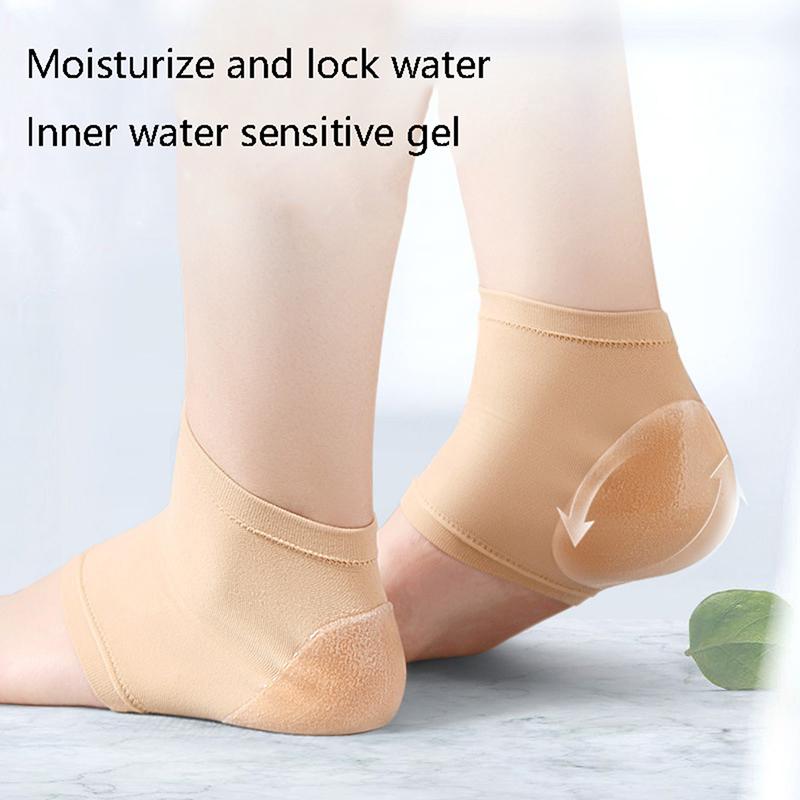 Fersen Socken Silikon Anti-Riss Schuhpolster Unisex Schmerzlinderung Fußpflege Socke