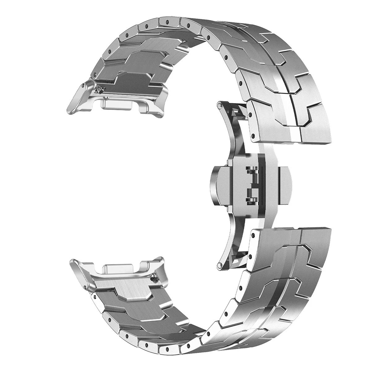 

Ремешок из нержавеющей стали для Samsung Galaxy Watch 8/8 Classic/Ultra 2/1 Металлический браслет для Galaxy Watch 8 8 Classic 7 Ultra 47 мм Galaxy 7 Ultra 47mm серебряный