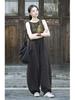 Women's Retro Ramie Sand-Washed Distressed Loose Lantern Pants for Meditation and Tai Chi